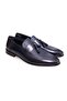 Dark Blue Color Laceless Genuine Leather Leather Sole Men's Shoes