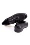 Black Color Laceless Genuine Leather Men's Shoes - 2