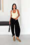 Women's Elastic Waist, Drawstring Cuffs, Loose Shalwar Trousers - 4