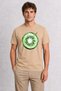 Abstract Kiwi Texture Print T-Shirt - Cream