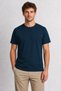 Pomegranate Slice Geometric Print T-Shirt Design - Navy Blue