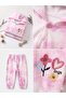 Tongs Baby Girl Tie-Dye Patterned Hooded Embroidered Tracksuit Set - Dusty Pink - 4