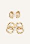 Women's Hoop and Knot Detailed 2-Piece Earrings I4270Axns