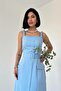 Blue Rubber Strap and Belt Dress - 2