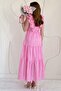 Pink Ruffled Buttoned Dress - 4
