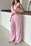 Pink Asymmetrical Vest and Trousers Set - 4