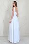White Waist Gathered Long Dress - 4