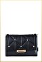 Dimy Women's Stone Lock Chain Strap Shoulder Bag - Black