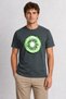 Abstract Kiwi Texture Print T-Shirt - Smoked