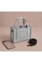 Gray Mini Canvas Women's Hand and Shoulder Bag with Adjustable Strap and Snap Fastener Vintage 19X16X9 cm
