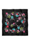 Black Background Floral Pattern Scarf Bandana 70X70 cm