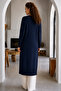 Long Mercerized Cardigan N3338 Navy Blue - 3