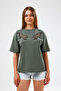 Sequin Double Tiger Embroidered Premium Fabric T-Shirt