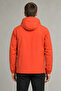 Men's Orange Removable Hooded Water and Wind Resistant Zippered Raincoat&Windbreaker - 5