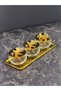 3-Piece Gold Tulip Crystal Glass Snack Bowl – Nuts and Dessert Serving Set with Butterfly Lid Tray - 7 Pieces - 5