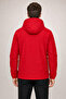 Men's Red Water-Resistant Windbreaker & Raincoat with Removable Hood and Zipper - 3