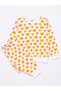 Girl's Cotton White Orange Floral Patterned Long Sleeve Seasonal Pajama Set - 2