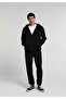 Regular Fit Hooded Plain Men's Black Sweatshirt - 3