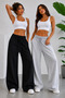 2 Pcs Sweatpants Plain Black Gray Wide Leg Comfortable Fit Sweatpants, Sweatpants - 3