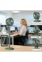 Solar Powered Floor Fan 5 Speed 4 Heights Green Fast Charging Type C 4000mAh - 2