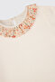 Baby Girl Frilly Collar Ecru T-Shirt - 3
