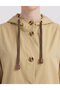 Hooded Detailed Short Trench Coat Light Yellow - 7