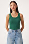 3-Piece Ribbed Thick Strap Knitted Undershirt Lrn0060 Green Dark Blue Taupe - 4
