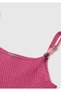 Girl's Dusty Rose Strappy Knitted Tank Top with Bead Detail - 3