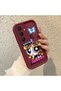 Samsung Galaxy S25 Fe Compatible Case Camera Protector Cartoon Pattern Maroon Lover Couple Silicone Phone Case - 3
