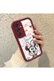 Samsung Galaxy A16 Compatible Case Camera Protector Minnie Pattern Burgundy Lover Couple Silicone Phone Case - 2