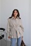 Stone Color Safari Trench Coat with Flap Pockets - 2
