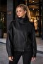 Oversized Women's Leather Jacket - 4