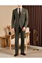 Regular Fit Men's Mono Collar Jacket Pants Suit Green T20121-28