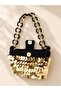 Sequin Mini Handbag Black Gold - 4