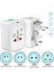 URBANNX Worldwide All in One Universal Travel Adapter Multi Plugs, UK/US/EU/AUS/NZ Europe Plug - 3