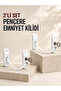 Set of 2 Window Security Locks with Key and Cable Child Safety Lock White -