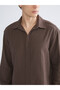 Xside Brown Regular Fit Long Sleeve Linen Look Men's Shirt - 6