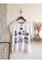 Handcrafted Sewing and Flower Motif Printed Beach Dress Xl-2Xl Fits Large Sizes - 3