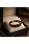 Men's Brown Leather Bracelet – Black Braided Detail, Gift Boxed Bracelet - 3