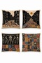 Abstract African Bohemian Patterned 4-Piece Throw Pillow Cover Set - 3