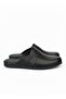 Men's Leather Slippers Black Home Office Guest Groom - 2