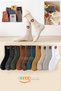 5 Pairs of Women's Terry Thermal Socks with Teddy Pattern and Fleece Inside - 5