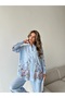 Women's Oversize Shirt with Beading on Front, Back and Sleeves - 8