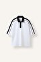 Loose Fit Polo Collar Stripe Detailed Short Sleeve T-Shirt H4427Ax26Au