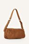 Women's Buckle Detailed Suede Baguette Shoulder Bag G6863Axns - 2