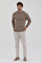 Pales Men's Mink Hair Braided 100% Cotton Crew Neck Sweater - 4