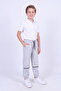 Boys' 3-Thread Stripe Knee Detailed Double Pocket Lace-Up Sweatpants - 2