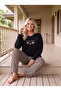 Plus Size Patterned Viscose Fabric Pajama Set - 2