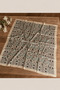 Beige Ethnic Patterned 90X90 Square Satin Scarf - 2