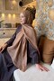 Diamond Pattern Aura Cotton Jacquard Shawl Milk Coffee - 4